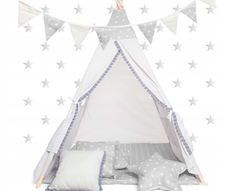 Magnifique tente de jeu pour enfants TIPI SET Tipi 7 éléments Tente indienne pour filles ou garçons par Pamek