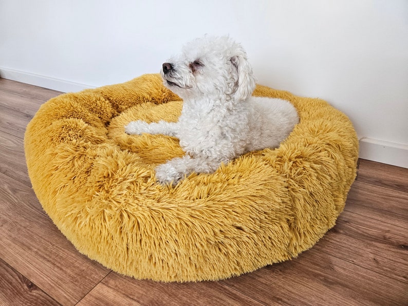 Hundekorb küscheliges Tierbett für Hunde und Katzen, HAND-MADE Gelb