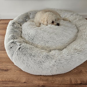 Hundekorb küscheliges Tierbett für Hunde und Katzen, HAND-MADE Weiß