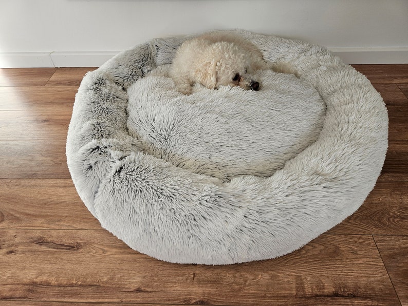 Hundekorb küscheliges Tierbett für Hunde und Katzen, HAND-MADE Weiß