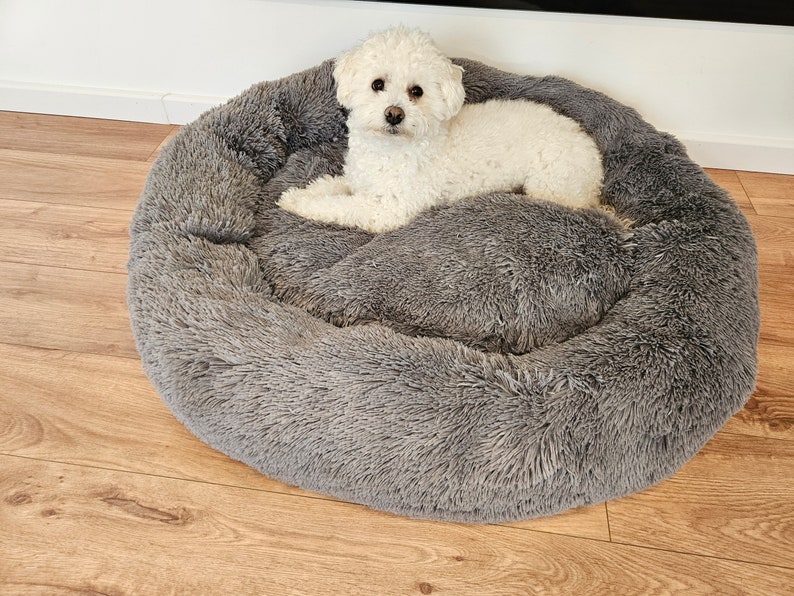 Hundekorb küscheliges Tierbett für Hunde und Katzen, HAND-MADE Dunkel Grau