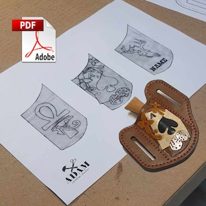 Pancake Knife Sheath Pattern: Leather Tooling Carving Designs (PDF Download)