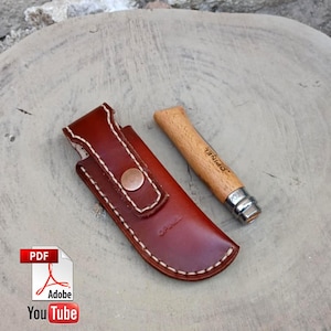 Étui en cuir pour couteau Opinel 7 8, étui pour couteau Opinel, étui en cuir PDF, étui ceinture, MOTIF, fait main, facile et simple