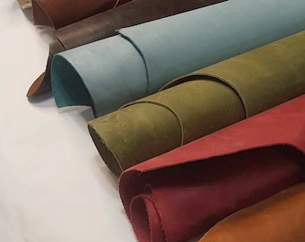 Full Grain Leather Sheets: Pre Cut Mix Color DIY Craft Pieces (1.4-1.7 mm)