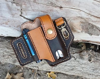 Leatherman EDC Pouch Belt Case, Leather Belt Organizer, Leather Multitool Sheath, Leatherman wave Sheath, Multitool Pouch, Handmade Leather.
