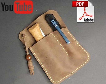 Folding Knife Leather Sheath PDF Pattern, EDC Tool Organizer