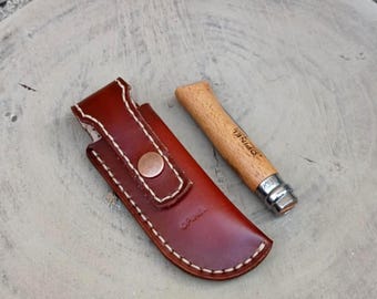 Handmade Buffalo Leather Sheath for Opinel N7-N8 Knife