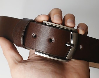 Handmade Full Grain Leather Belt: Cowboy Western Style