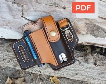 Leather Multitool Sheath Pattern, EDC Belt Organizer (PDF)