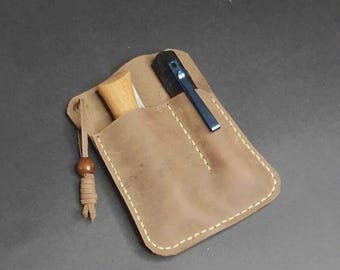 Handmade Multitool Leather Sheath - EDC Belt Organizer - Universal Tool Holster - Full Grain Leather Belt Case - Every Day Carry Gear
