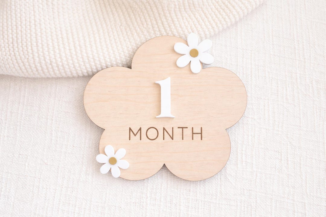 Daisy Baby Monthly Milestone Card | Interchangeable Milestone Marker ...