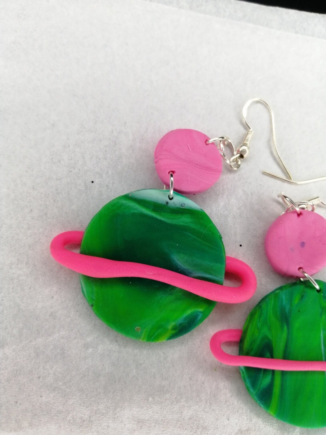 Polymer clay neon earrings Etsy