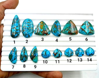 AAA+ Quality Blue Copper Turquoise Cabochon Loose Gemstone Mix Shape Beautiful Fancy Cut Shape Turquoise Cabochon Stone For Jewelry Making