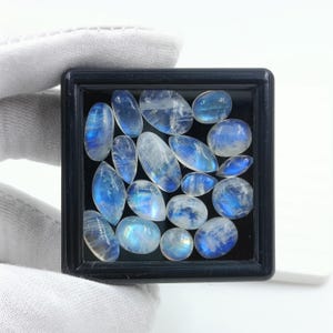 AAA Rainbow Moonstone Cabochons: Mixed Shape Loose Gemstones, Jewelry Making
