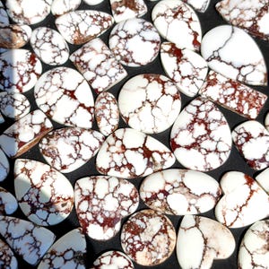 Lot de cabochons en magnésite de cheval sauvage naturel : pierre pour la fabrication de bijoux faits main