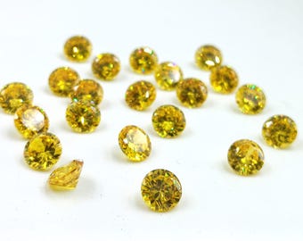 Pietra preziosa di citrino AAA: pietre sciolte taglio brillante rotondo da 3 mm - Italia Pietra preziosa di citrino AAA: pietre sciolte taglio brillante rotondo da 3 mm - Italia