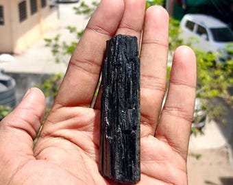 Raw Black Tourmaline Crystal: Natural Protection Stone