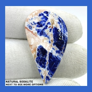 Cabochões de sodalita natural, pedras preciosas soltas para fazer joias, sodalita para anel, pedra preciosa artesanal, pedra de nascimento, cristal de cura