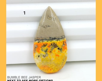 Natural Bumble Bee Jasper Cabochon: Handmade Gemstone for Jewelry