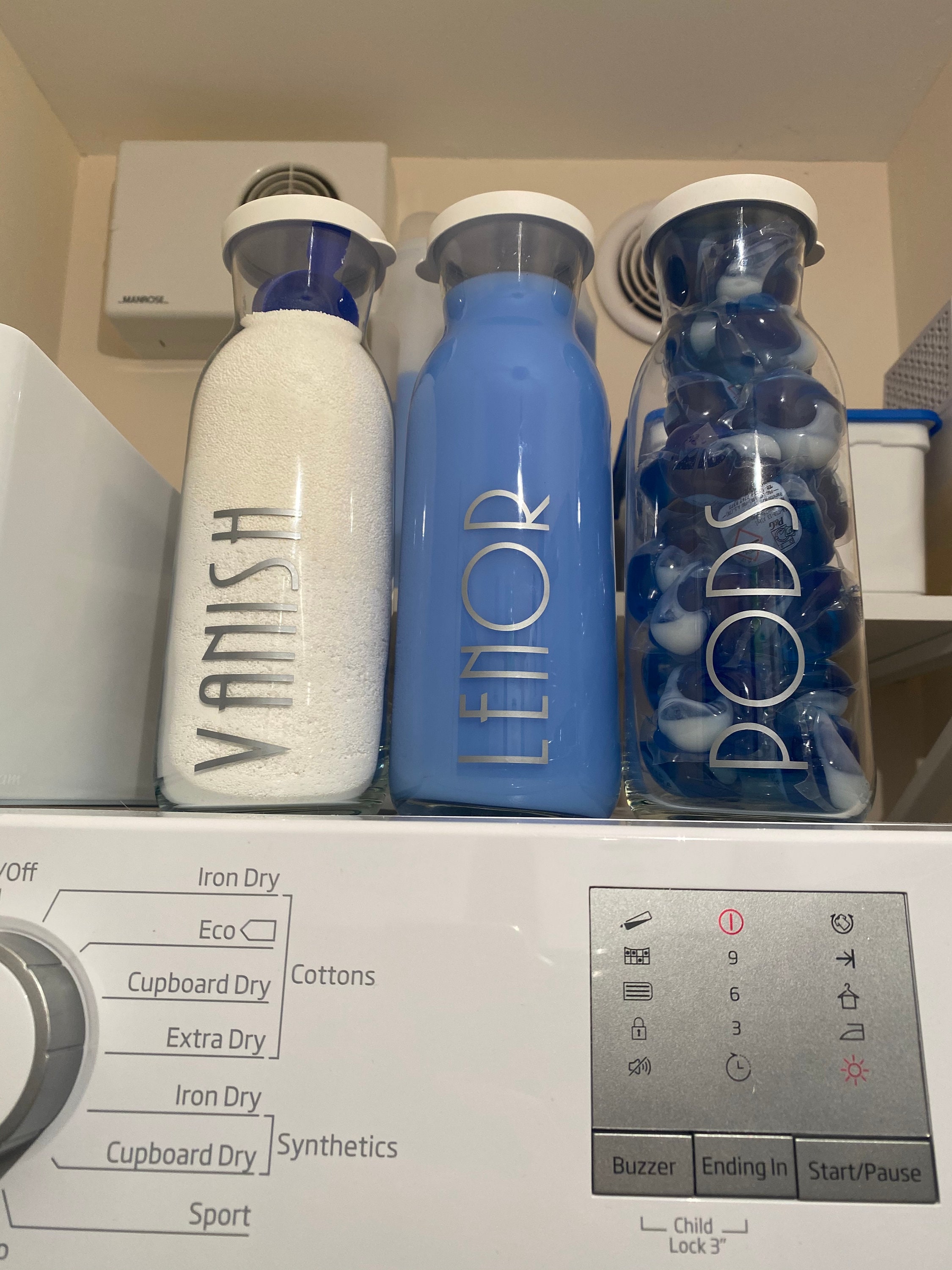 Personalised Glass Laundry Jars Etsy