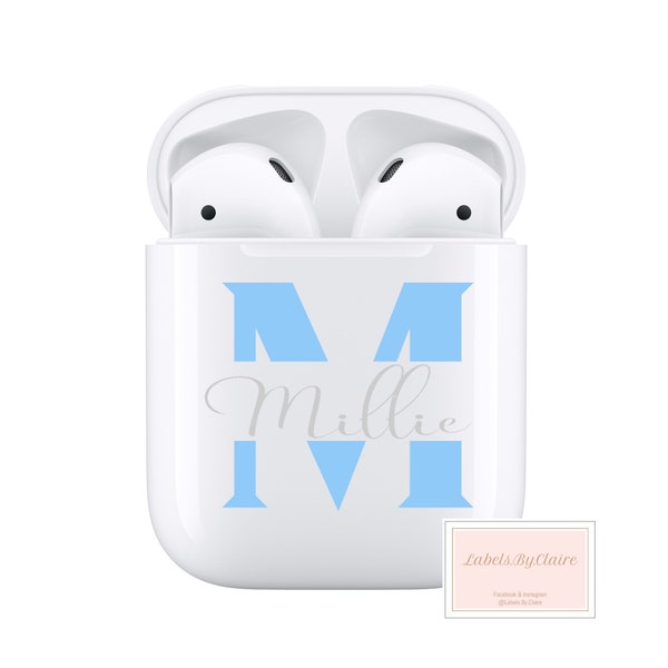 Personalised AirPod Case Initial and Name Decal | Sticker | Vinyl