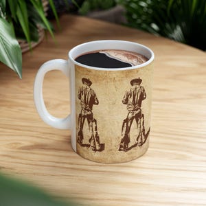 Vintage Cowboy Ceramic Mug, Rustic Coffee Cup, Western Decor, Perfect Gift for Cowboy Lovers, Unique Tea Mug, Home & Kitchen