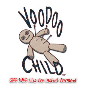 Jimi Hendrix Inspired Child&#39;s Voodoo Doll Digital Art | Psychedelic Rock Print Download | Voodoo Child Doll SVG PNG |Jimi Hendrix Rock Art