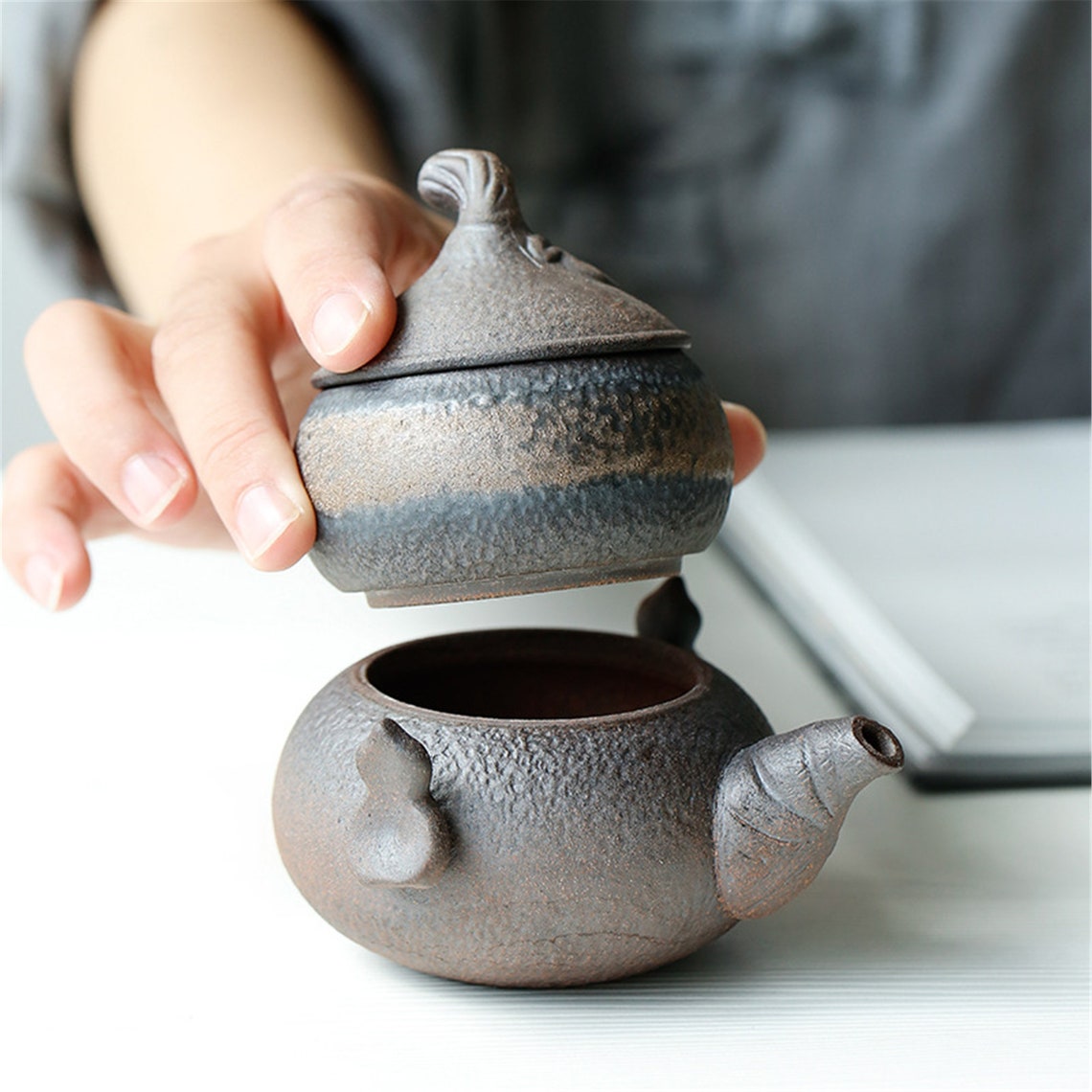 Travel tea set handmade ceramic gourd teapot teacup set Etsy