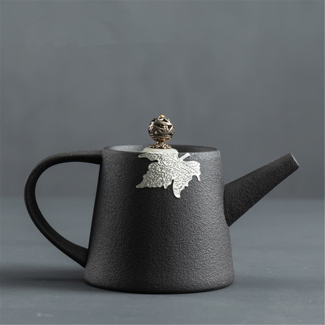 Teiera In Ceramica Nera Happy Lemuro 1,2 Litri - Con Filtro Per Tè Sfuso, Design Elegante - Foto 8