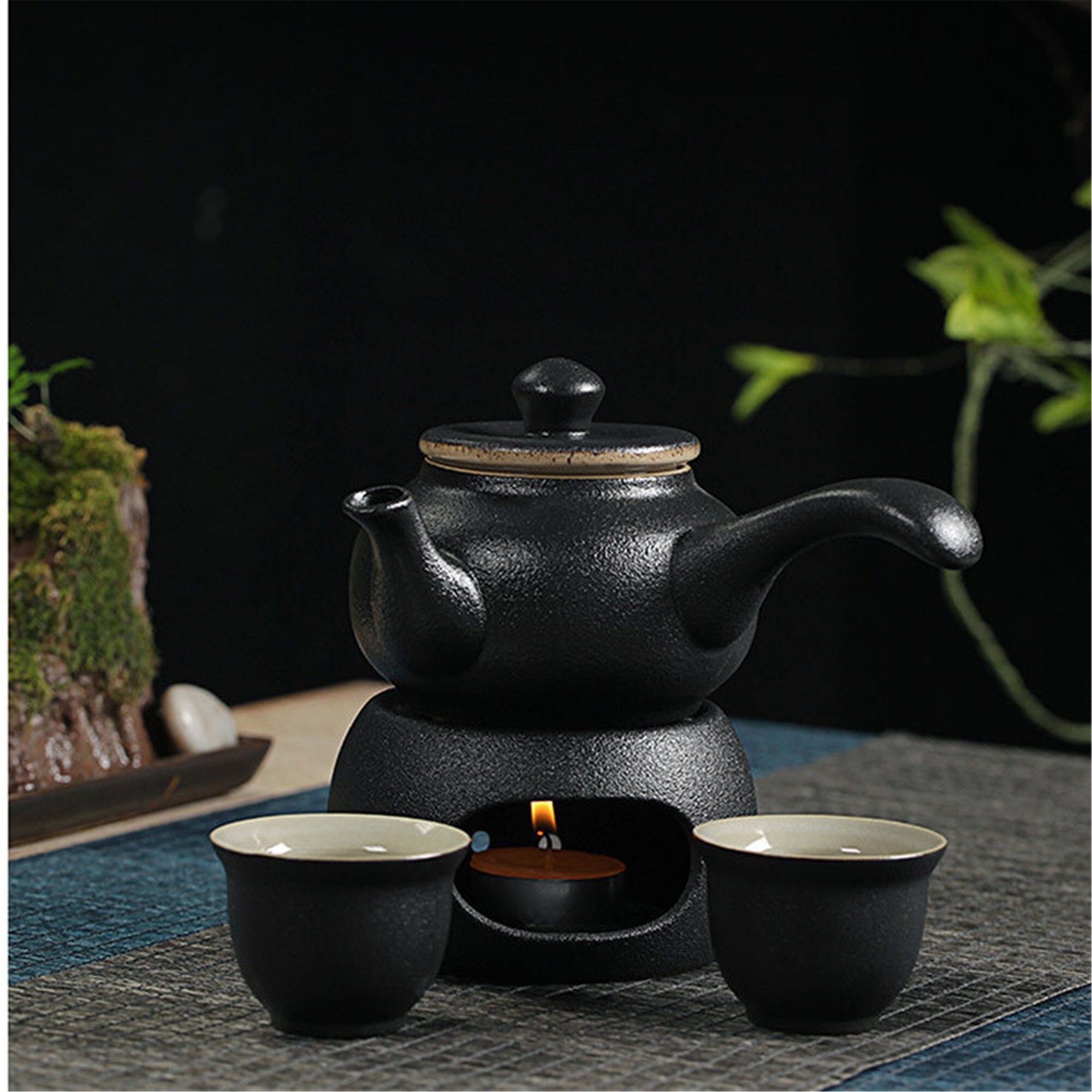 Candle hot teapot warm wine ceramic pot one pot two cups Etsy