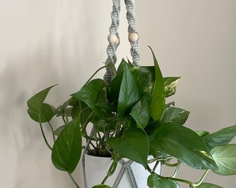 MACRAME PLANT HANGER Mint Soft Green - Plant Holder - Hanging Plant - Macrame Home Decor - Boho Style Decor - Plant Lovers Gift Spring Decor