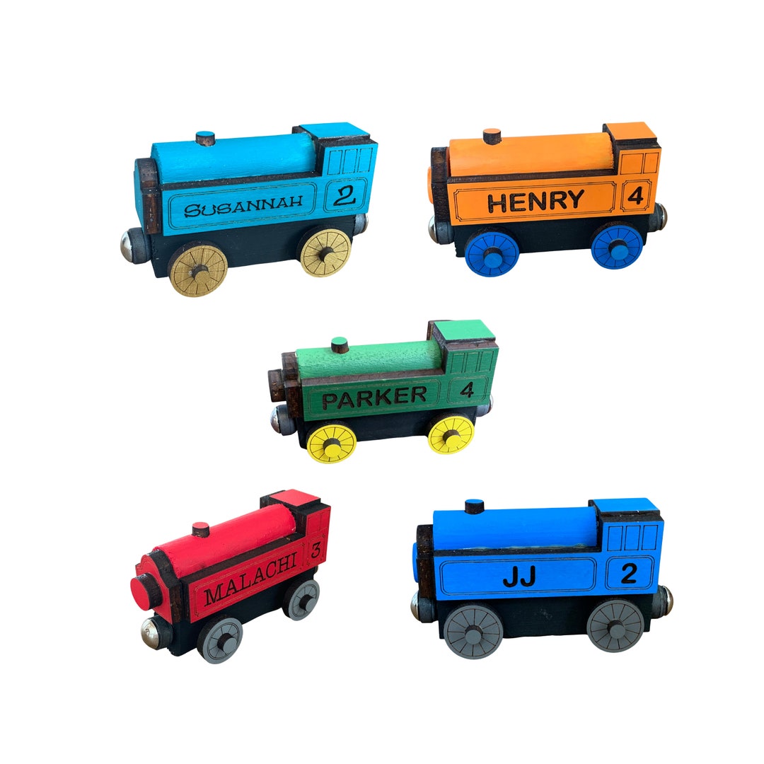 Wood Toy Train Personalized Custom Child's Train Thomas Brio Birthday Etsy