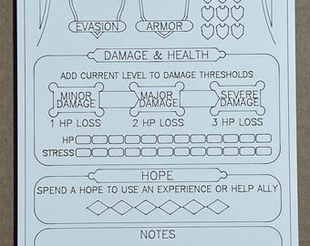 Daggerheart Combat Dry-Erase Player Dashboard - FREE SHIPPING USA