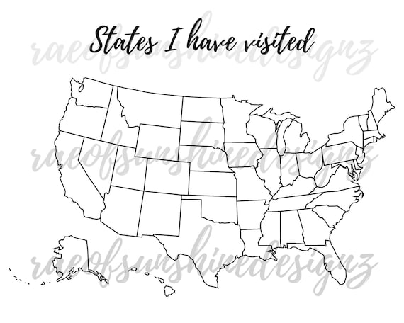 Map Of Where I Ve Been United States Coloring DIY Road Etsy Il 570xN.3432045551 2i4z