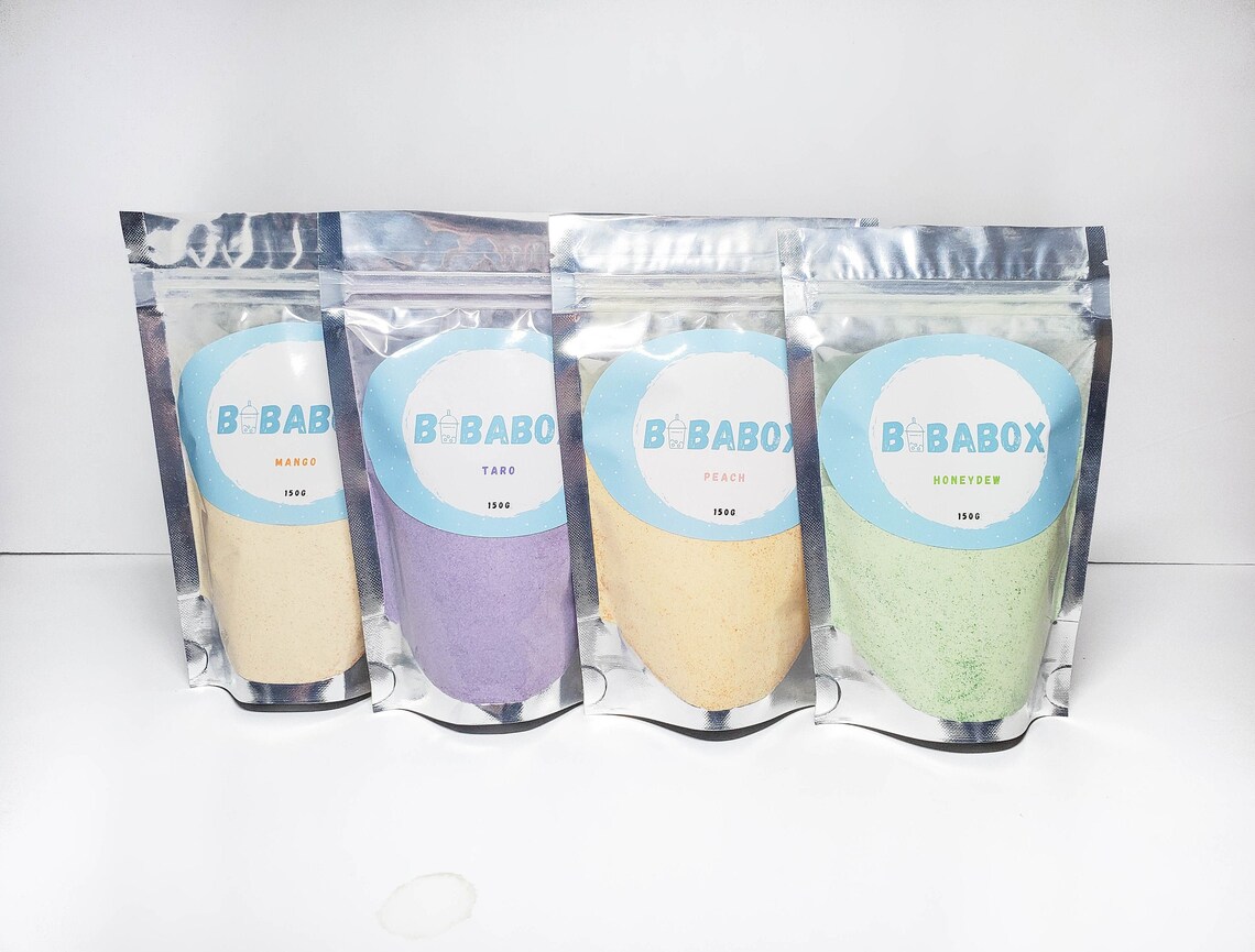 Bubble Tea Powder Boba Fruit Flavour Powder Etsy