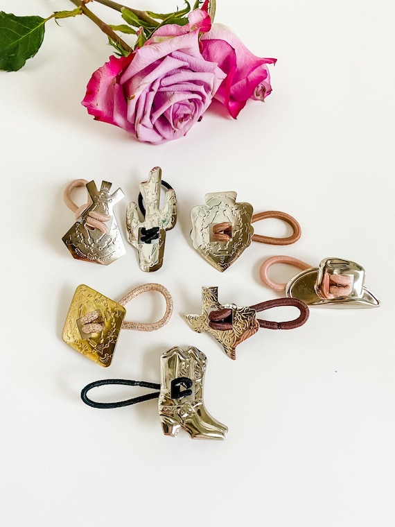 Western Concho Hair Ties for Braids Buns, Concho Hair Elastic, Western Hair Accessories, Pony Tail Holder, Punchy Accessories