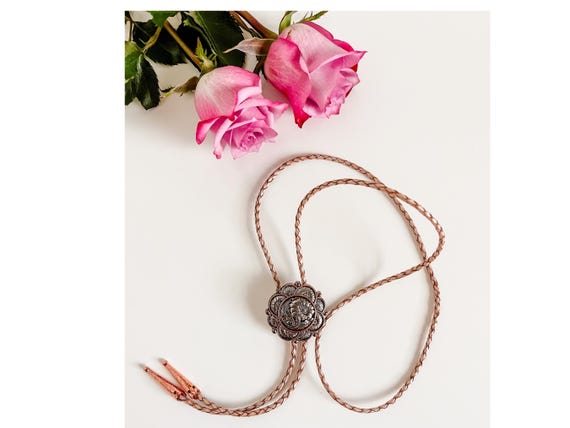Bolo Tie Necklace, Western Concho Necklace, NFR Rodeo Jewelry, Western Wedding Bolo