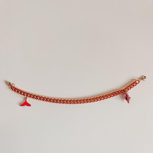 Pink Trucker Hat Chain, Gold Cuban Chain, Mermaid Tail and Seashell Charms, Beach Lake Life Accessories, Coastal Cowgirl Hat Jewelry