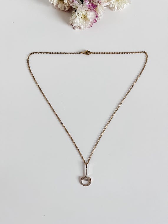 Gold Snaffle Bit Necklace, Classic Western Jewelry, Equestrian Jewelry, NFR Outfits