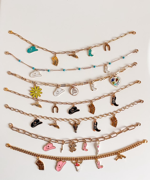 Trucker Hat Chains Western, Coastal Cowgirl Hat Chain, Trucker Hat Accessories, Gift for Cowgirl, Six Shooter Jewelry
