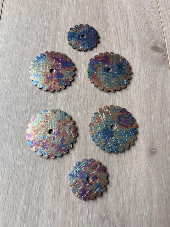 Oil Slick Leather Rosettes, Saddle Set of 6 Rosettes, Barrel Racing Gymkhana Bling Tack, Saddle Accessories