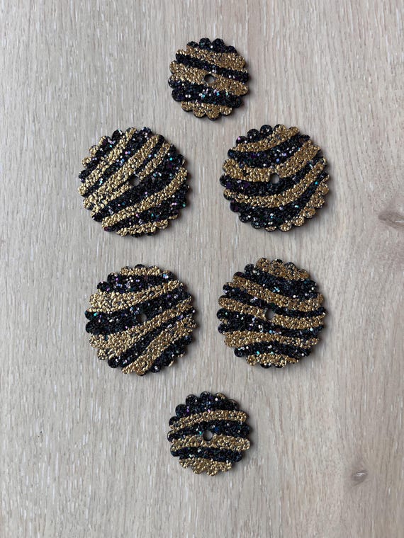 Gold Zebra Glitter Leather Rosettes, Purple Teal Blue, Barrel Racing Gymkhana Bling Tack, Saddle Set of 6 Rosettes
