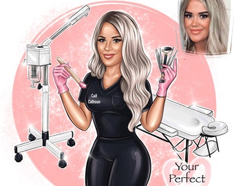 Cartoon Beautician Etsy France