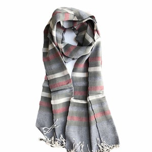 100% Pure silk red and blue scarf, Authentic scarf, Spring Summer Scarf, Long silk scarf, Elegant Shawl, Scarf for women is just for you!