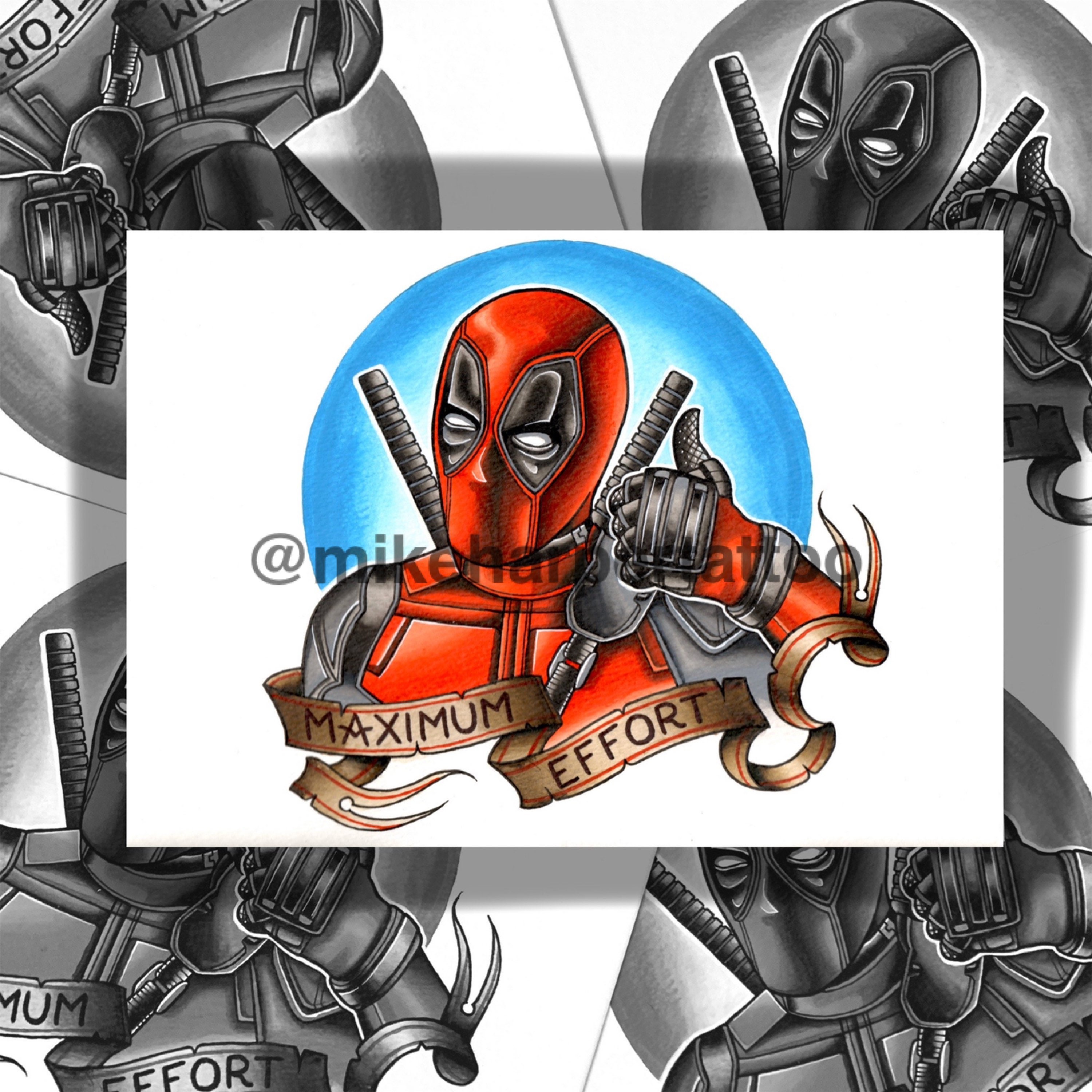 Deadpool Tattoos - Etsy Deadpool Tattoos - Etsy