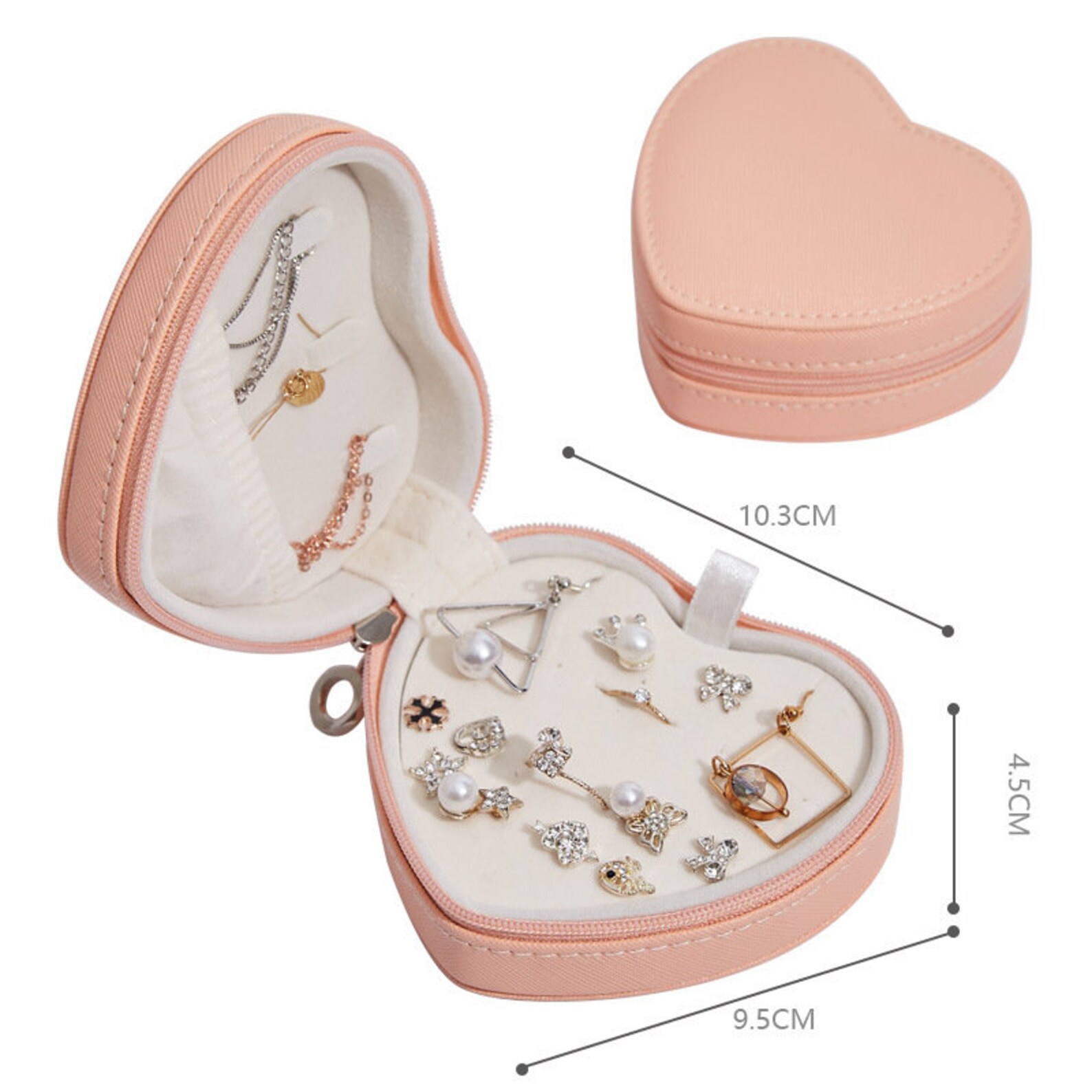 Portable Leather Jewelry Box Heart Shape Travel Jewelry Etsy