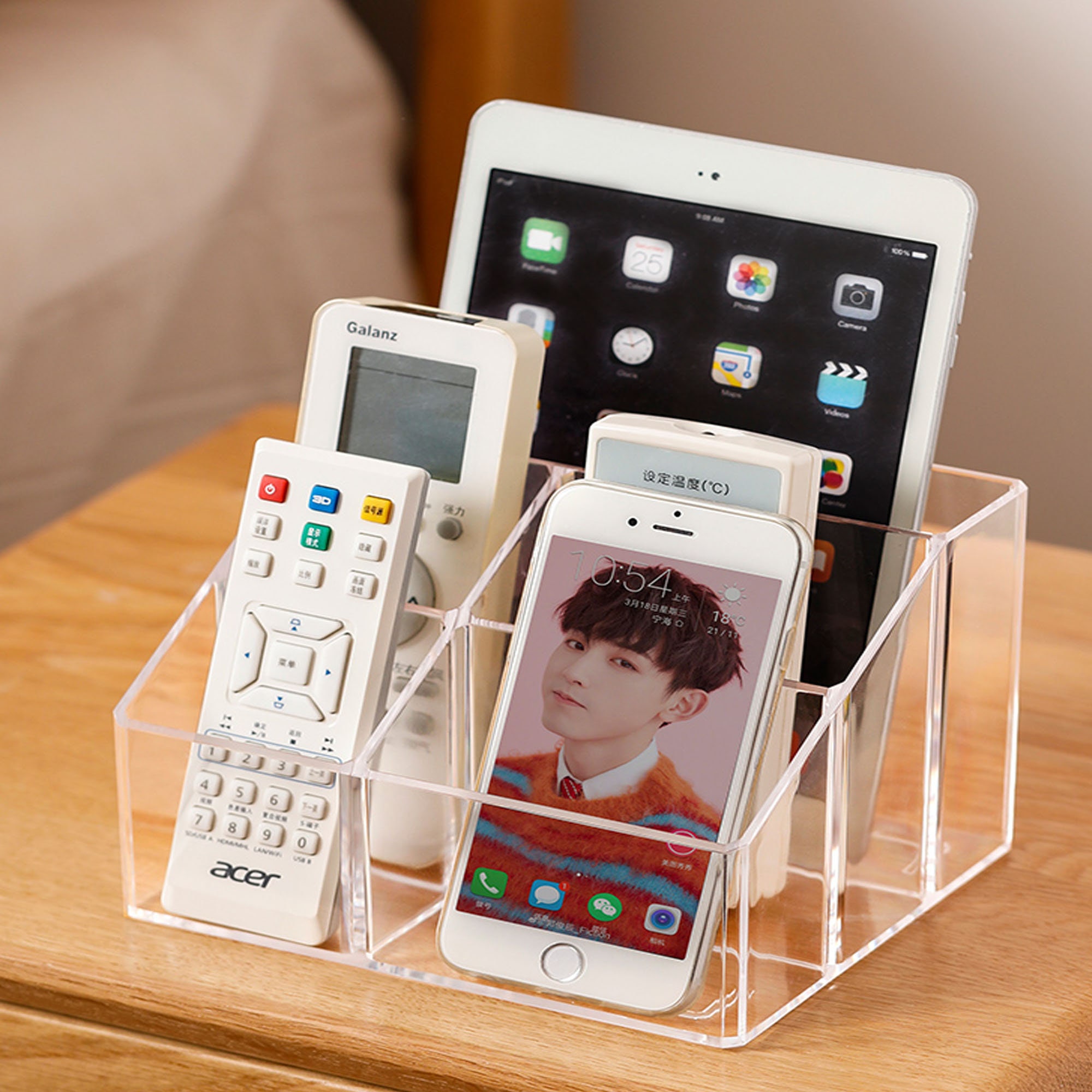 Clear Acrylic Remote Caddy Remote Control Organizer Desk Etsy