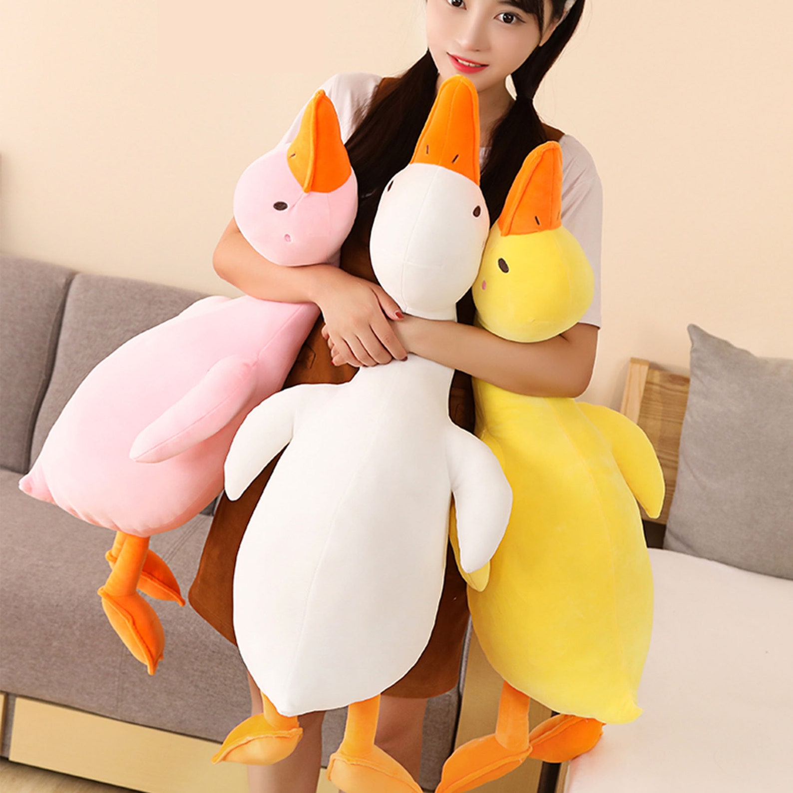 Duck Pillow Toy Duck Body Pillow Duck Plush Pillow Duck Etsy
