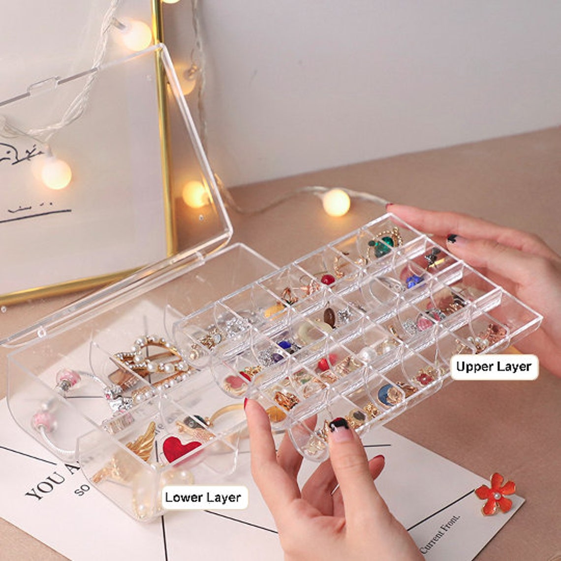 Portable Jewelry Organizer Clear Acrylic Jewelry Holder Etsy
