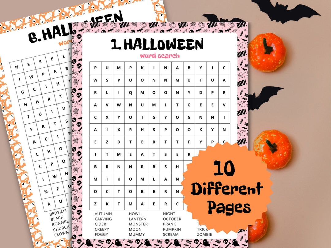 Halloween Word Search Printable Game for Kids and Adults Word - Etsy ...